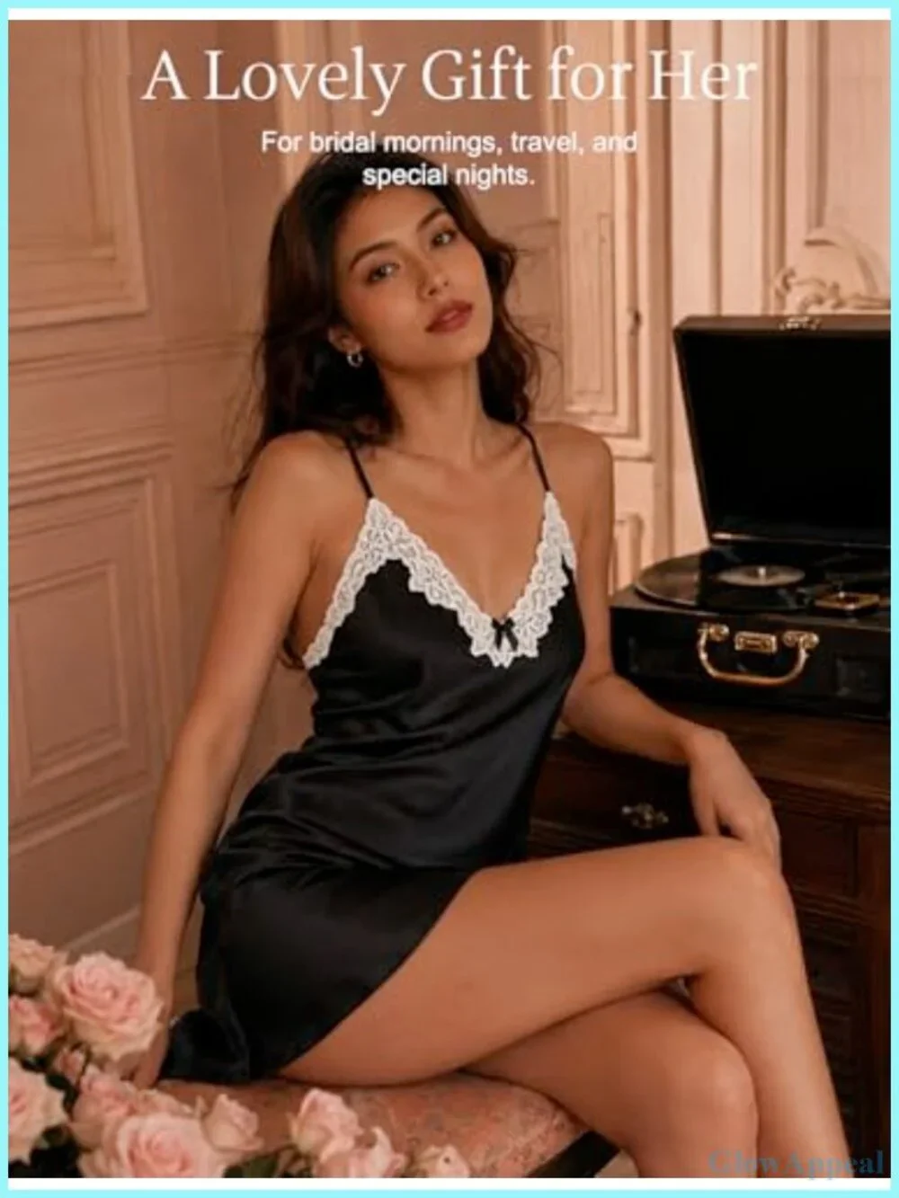 Satin Chemise Women Lace Trim Nightgown Sleep Dress Adjustable Straps